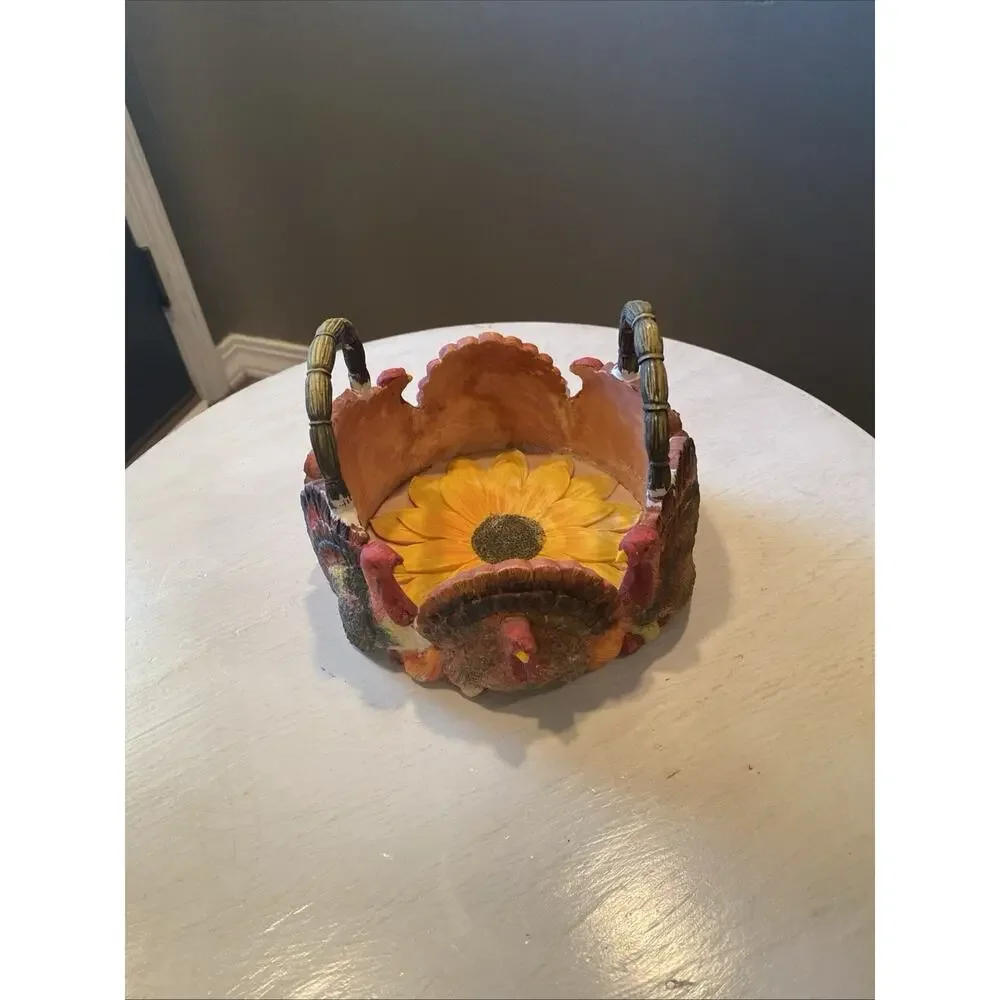 Sunflower Turkey Ceramic‎ Basket 6x6x4